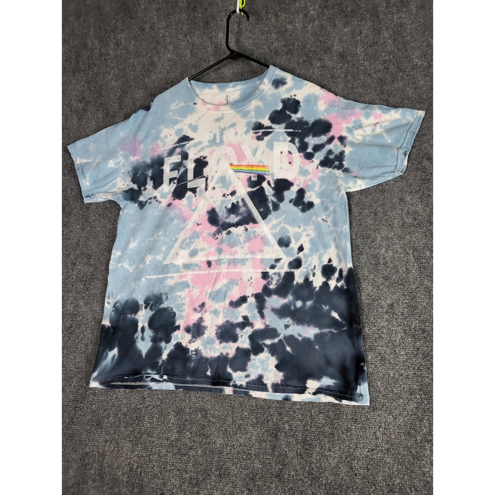 Pink Floyd Tie Dye T-Shirt Men Sz L Dark Side of the Moon Graphic Print Band Tee